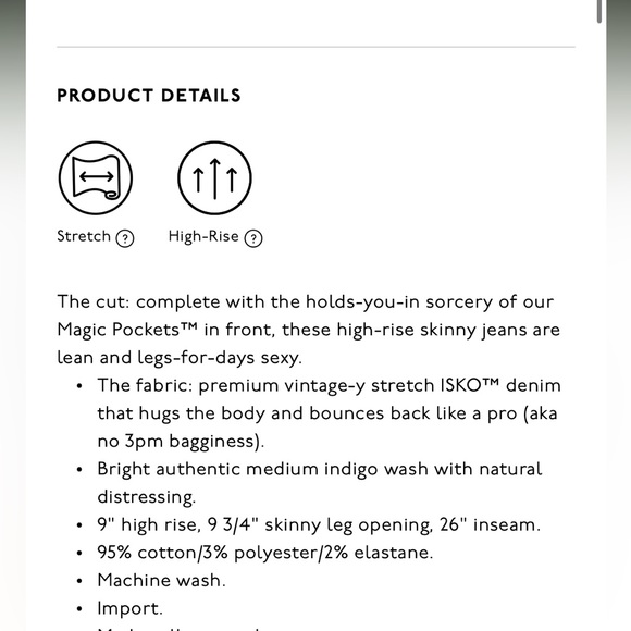 Madewell l0” HIGH-RISE SKINNY JEANS, EARDLEY WASH. Size 31P, worn. Super comfy - Picture 5 of 12